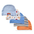 newest nature fabric superior texture pure color little car pattern cap baby boy